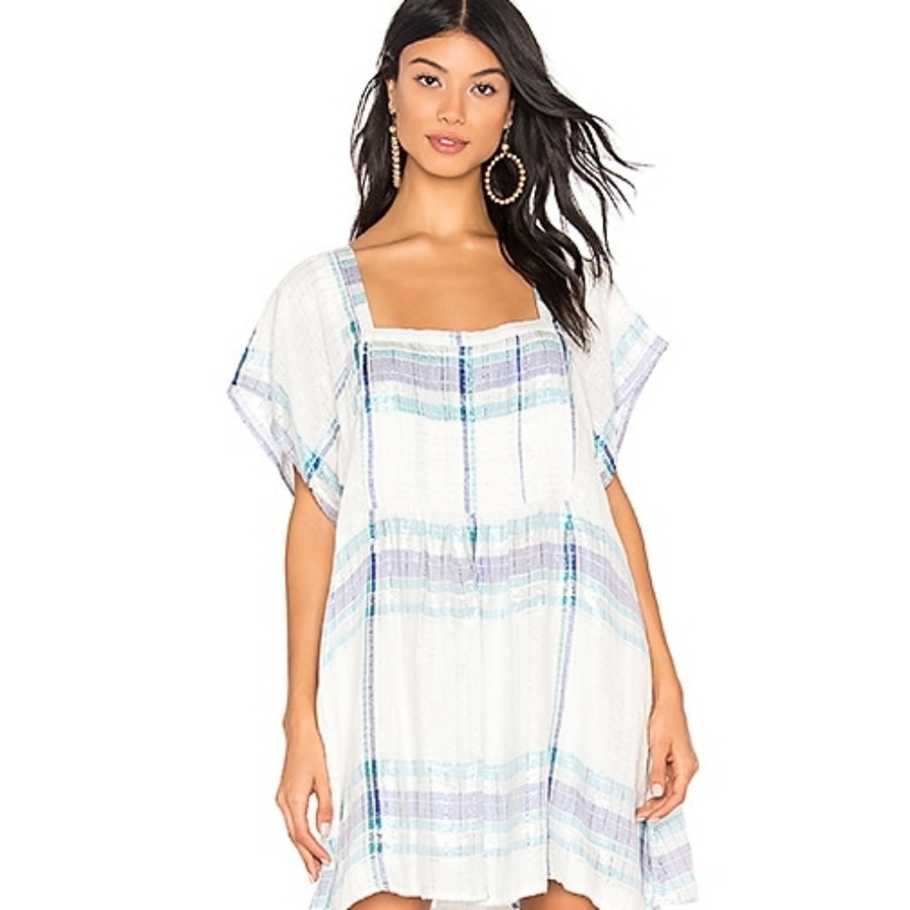 Free people Barcelona Shimmer Plaid mini women dress